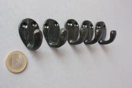 5 mini Haken schwarz / small wall hooks rustic black