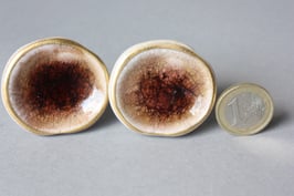 1 runder Knauf  Craquele Keramik braun gold