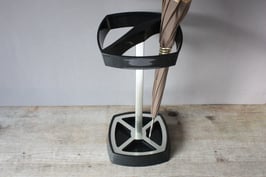 Schwarzer, eckiger Schirmständer | Square Mid Century Umbrella Stand  60s, 70s