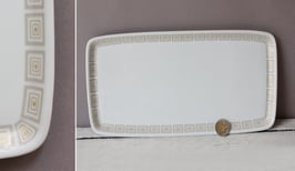 Königskuchenplatte Stollenplatte Krautheim Bavaria Vintage / cake plate gold grey