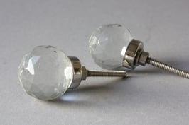 1 eleganter Griff aus Glas "Kugel" / ball drawer knob glass