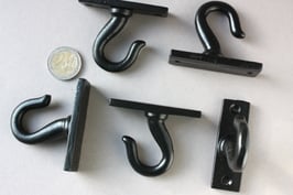 Deckenhaken aus Metall schwarz | Unterbauhaken | Kranhaken | crane hooks | ceiling coat hooks black
