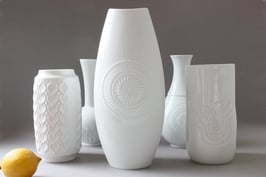 31 cm / XL AK Kaiser Vase weiß Vintage / white 60s 70s vase Germany