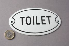 Toilet WC Emaille Schild Vintage Stil - door sign enamel