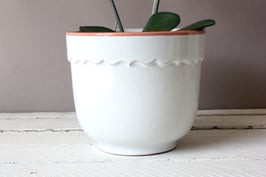 Weißer Blumentopf Keramik Vintage | West German Pottery flower pot