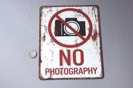 "No Photography" Hinweisschild Türschild / door sign