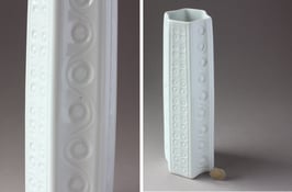 Schumann Arzberg | weiße Op-Art Vase | Vintage porcelain vase | white flower vase 60s, 70s | made in Germany