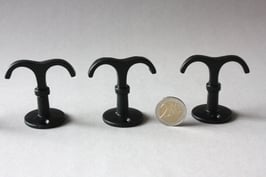 Deckenhaken aus Metall schwarz | Unterbauhaken | Doppelhaken | ceiling hooks | coat hooks black