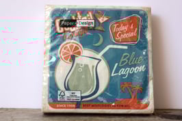 Cocktailservietten 25x25 cm Blue Lagoon / Cocktail Lounge small cocktail napkins / Paper Design