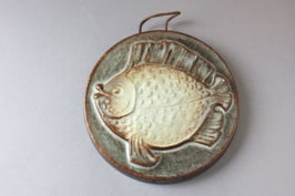 Vintage Fisch Wandteller aus Keramik / fish wall plaque ceramic