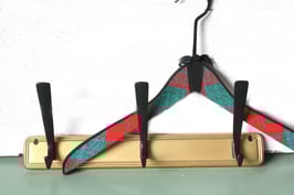 Garderobe Vintage alter Lagerbestand gold schwarz Metall / new old stock coat rack 50s Mid-Century