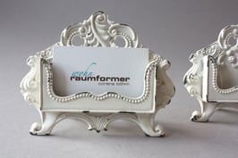 Visitenkartenhalter romantisch creme / business card holder cream romantic
