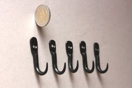 5 mini Haken schwarz | wall hooks rustic black