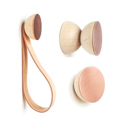 Dot Kleiderhaken kupferfarbig aus Holz und Aluminium | wall hook copper | Minimal Nordic Style