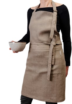 Leinen Schürze Fischgrat | Kochschürze Fischgrät | Erika Vaitkute "AUDRA" | Apron Herringbone