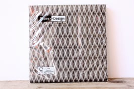 Servietten 33 cm grafisch Raute schwarz weiß / napkins graphic black white / Paper + Design