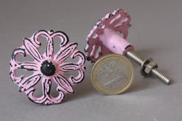 1 rosa Möbelknopf romantisch pastell / Shabby cabinet door pull pink