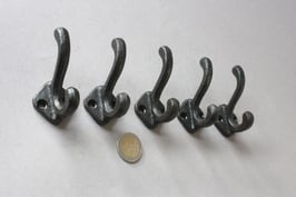 5 Garderobenhaken schwarz | coat hooks rustic black