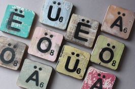 1 "Ä Ö Ü Ë" Umlaut Buchstabe 6cm Scrabble Alphabet / letters alphabet