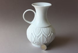Royal Porzellan Bavaria KPM | weiße Biskuitvase Op-Art  | Vintage bisque vase | white flower vase 60s, 70s | made in Germany