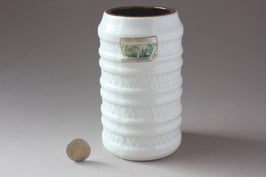 Tönnieshof Carstens | Op-Art Keramik Vase | West German Pottery | white WGP 60s, 70s ceramic vase