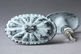 Ovaler Knauf grau Shabby / drawer knob grey rustic