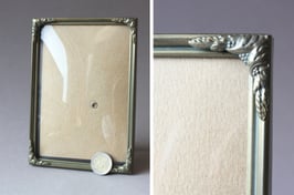 Art déco Bilderrahmen 17.7cm x 12.7cm | Small Picture Frame Antique Brass | Danish Photo Frame Floral