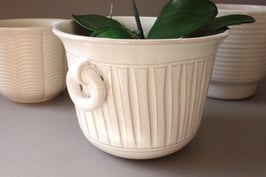 Weißer Blumentopf aus Keramik Vintage