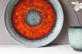 Riesiger Vintage Fat Lava Wandteller West German Keramik / modernist wall plaque plate abstract decor ceramic 60s 70s