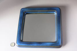 Sven Jonson für Gustavsberg Spiegel "Lagun 7" blau Vintage / mirror blue square ceramic