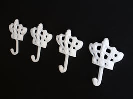 4 Haken Krone Prinzessin weiß Shabby | white coat hooks princess