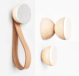 Dot Kleiderhaken aus Holz und weißer Keramik | wall hook white ceramic | Minimal Nordic Style
