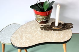 Nierentisch beige weiß marmoriert | plant stand vintage