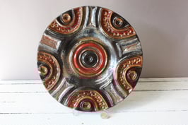 Carstens Keramik großer Vintage Wandteller West Germany / modernist wall plaque plate abstract decor ceramic 60s 70s