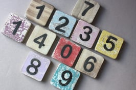 Zahl Scrabble / number wooden tile