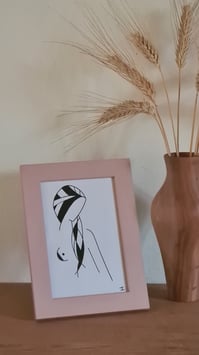 Dessin encadré de la collection "La tresse" N°1