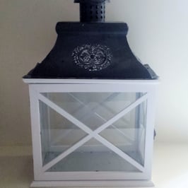 Lanterne bois/métal - H= 50cm