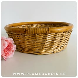 Corbeille ronde cache pot en osier. Déco boho