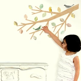 Neutral Bird and Branch Wall Decal-Wall Sticker
