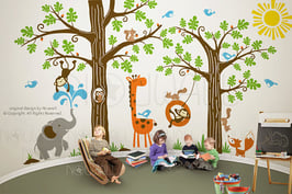Wondrous Woodland Tree Wall Decal-Wall Sticker