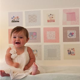 Baby Squares in Pinks (Photo Frames) Wall Decal-Wall Sticker