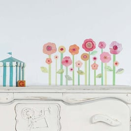 Pink or Purple Blossoms and Stems Wall Decal-Wall Sticker