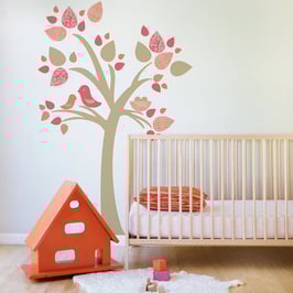 Tree with Birds Nest Wall Decal-Wall Sticker