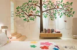 Leafy Tree with Birds Wall Decal-Wall Sticker
