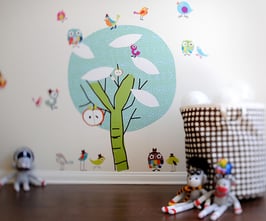 Chirpie Tree and Tweetie Birdies Wall Decal-Wall Sticker