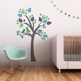 Tree with Birds Nest Wall Decal-Wall Sticker