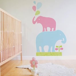 Stacked Elephants Wall Decal-Wall Sticker