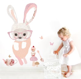 Bunny in Glasses Wall Decal-Wall Sticker