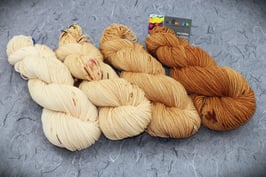Garnset "Speckled" Bronze Merino High Twist 4x100g