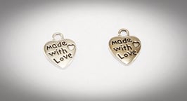 2er Set/ Annäher, Herz "Made With Love"